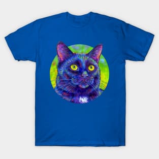Colorful Black Kitty Cat T-Shirt
